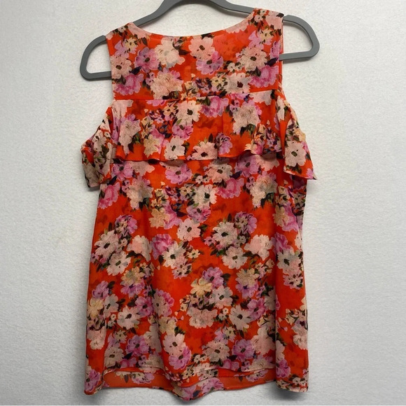 Cabi #5352 Lush Floral Cold Shoulder Blouse M - Picture 7 of 11